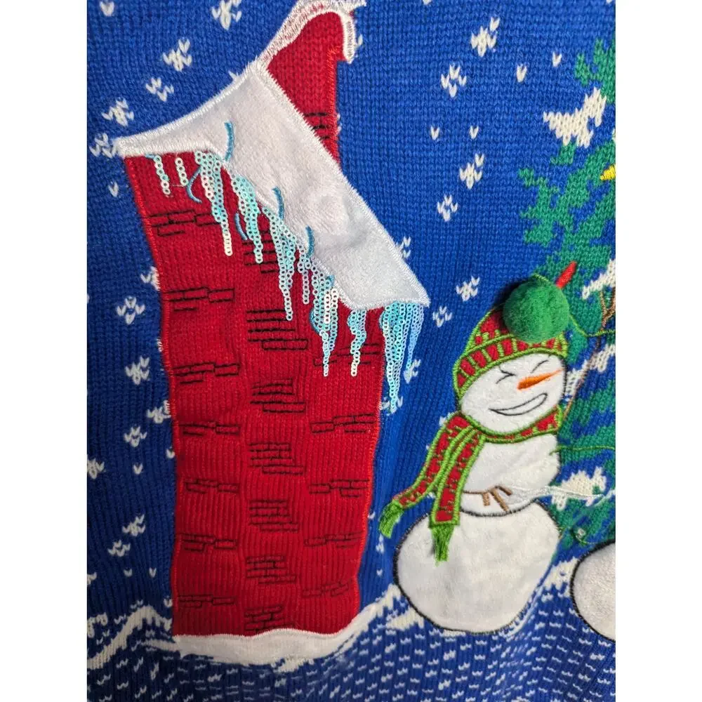 Jolly Sweaters Men's Light Up Snowman Icicle Ugly Christmas Sweater